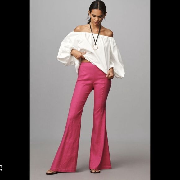 Anthropologie Pants - By Anthropologie Linen Flare Pants